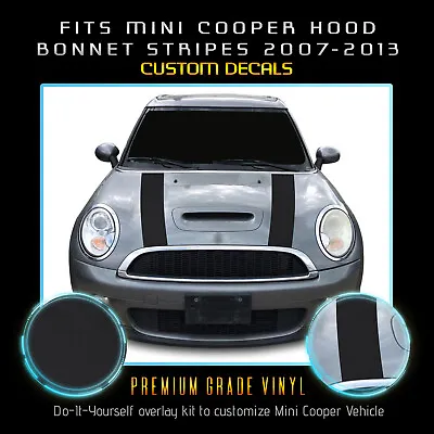 For 2007-2013 Mini Cooper Hood Bonnet Stripes Graphic Decals - Flat Matte Vinyl • $16.95