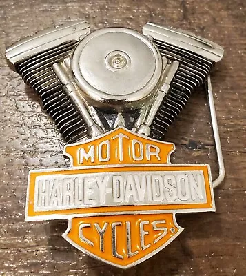 Vintage Harley-Davidson Motor Company V2 Twin Engine Belt Buckle 1991 Genuine HD • $49.99