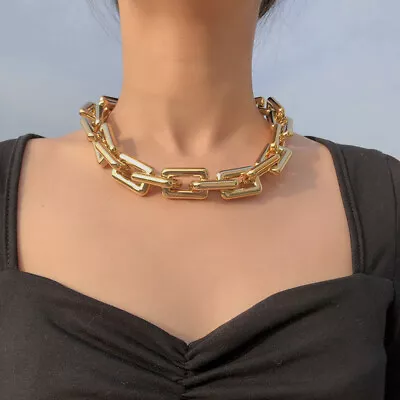 Punk Hip Hop Choker Chunky Chain Necklace Statement Fashion Charm Jewe XK • £5.91