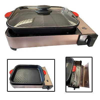 PORTABLE BUTANE GAS COOKER STOVE With CASSEROLE FRY OVEN Camping Caravan Fishing • £69.99