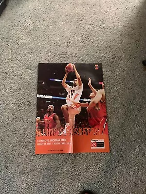 2007 Illinois Illini V Michigan State Brian Randle Poster Basketball Program • $22