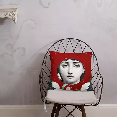 Fornasetti Chrismast Basic Pillow Polyester Case Washable Hidden Zipper • $24.90