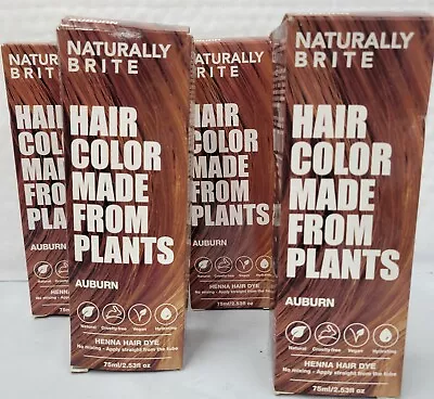 Lot Of 4 Naturally Brite Henna Hair Dye Color-Auburn   Plant Based Natural Vegan • $24.95