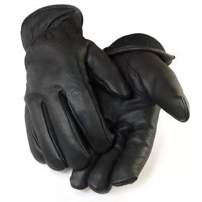 Casual Deerskin Leather Gloves Black Thinsulate Lined Large • $25