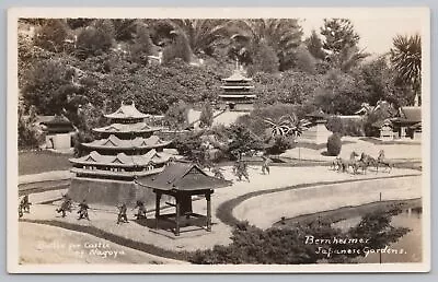 The Battle For Castle Of Nagoya~Bernheimer Japanese Gardens~B&W~Vintage Postcard • $2.70