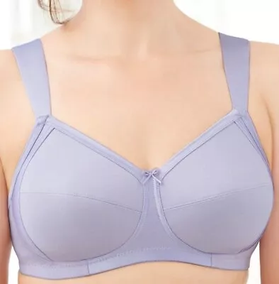 BRAND-NEW $50 Glamorise Bra EXTRA-WIDE-STRAPS (Side Support) COTTON~BLEND Purple • $18