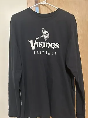 Nike Minnesota Vikings Nfl Team-issued Dri-fit Shirt Ls Black Rare • $22