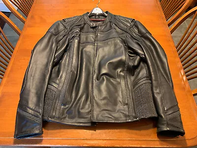 Milwaukee Leather Black Vented Reflective Leather Jacket BADASS & MINT Men's XL • $179