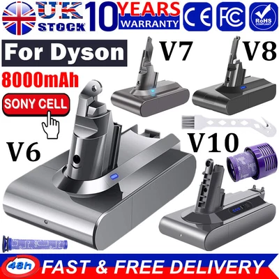 £28.49 • Buy 8.0Ah Battery For Dyson V6 V7 V8 Animal Absolute SV10 SV11 SV12 SV04 / Filters