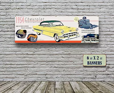 1954 Chevrolet Dealer Garage Banner Bel Air 2 Door Sedan Sport Coupe • $64.99