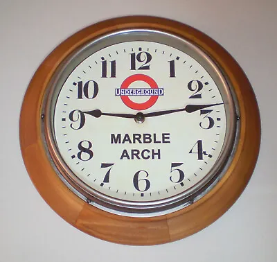 London Underground Clock Retro Wooden Station Clock Bespoke Dial Made To Order • £75