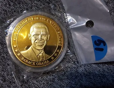 Gold Plated January  20th 2009 Inauguration Coin President Barack Obama • $6.85