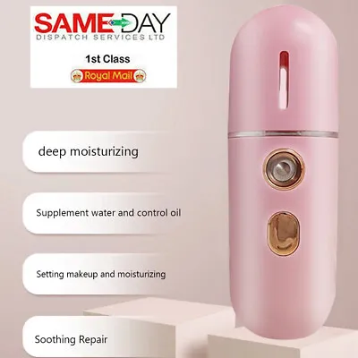 UK Portable Electric Face Facial Steamer Skin Spa Pores Steam Sprayer Mist Sauna • £9.98