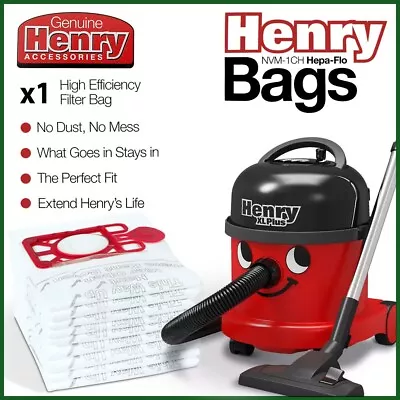 Genuine Henry Hoover Bag Hepaflo Numatic Vacuum Cleaner Bag (Single Bag) • £2.12