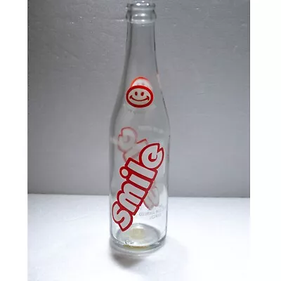 Vintage Smile Soda Bottle 10 Oz Columbus Mississippi Clear Glass Happy Face X • $23.99