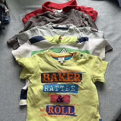 Baby Boys 5 Pack Short And Long Sleeve T-Shirts Size 6-9 Months • £4