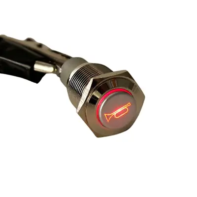 12V Red 16mm Car LED Light Momentary Horn Button Metal Switch Push Button P8I5 • £7.95