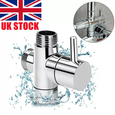 3 Way T-adapter Bath 1/2 Shower Head Arm Mount Valve Diverter ABS Converter. • £5.69