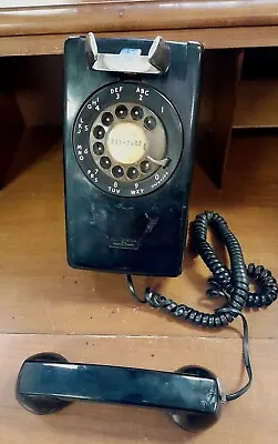 Vintage Black Bell System Western Electric 554  Rotary Dial Wall Phone  • $65.50