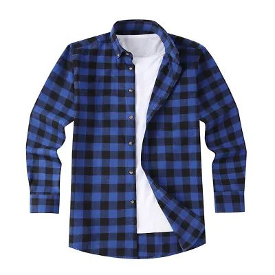 Mens Flannel Shirt Lumberjack Check TartanOxford Casual Brushed Cotton Blend • £19.95