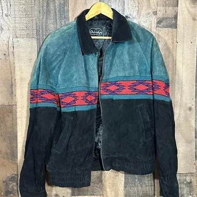 Vintage 90s Native American Jacket With Embroidered Logo And Patchwork • $70