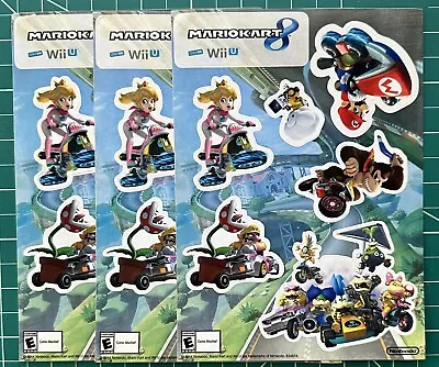 Set Of 3 UNUSED Nintendo Mario Kart 8 Wii U Promo Sticker Sheet FREE SHIPPING • $19.99