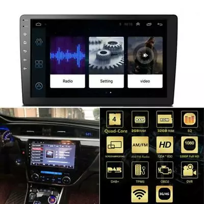 9'' Double 2DIN Android 9.1 Car Stereo Radio GPS Navigation MP5 Player 2+32GB BT • $143.72