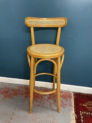 £0.99 • Buy Beautiful Retro Thonet Style Stool With Rattan Seat And Back