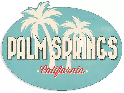 3x5 Inch Teal Oval Palm Springs California Sticker (decal Bumper CA) • $9