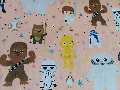 60  Disney Star Wars Cutietude Babies On Minky Foil Ez Fabrics Microfibre Plush  • $39.95