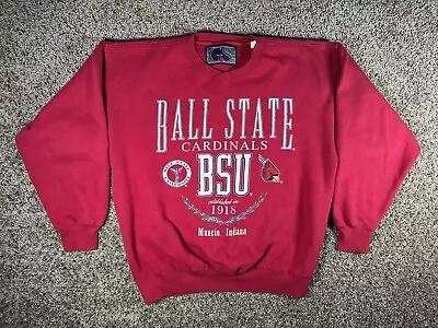 Vintage Ball State University Cardinals Big Print Sweatshirt Size L  • $24.99