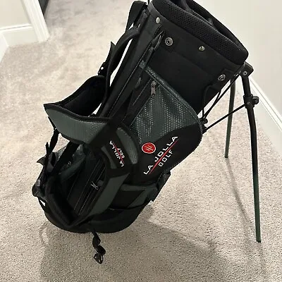 La Jolla Kids Junior Youth Stand Golf Club Bag 6 Way 32” Green Black Dual Strap • $25