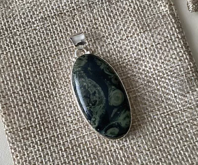 Kambaba Jasper Pendant 925 Sterling Silver • £12