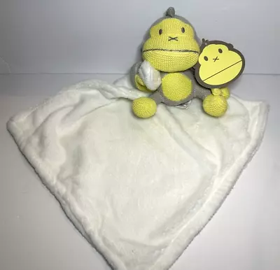 Baby Bum Monkey Lovey Duke Plush Security Blanket Gray White & Yellow W/ Tags • $14.99