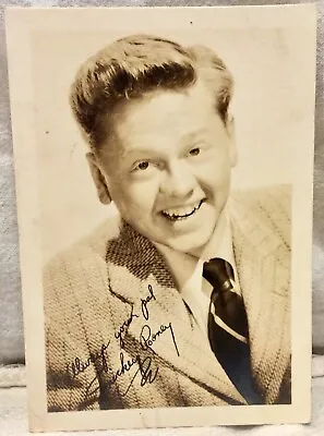 RARE Mickey Rooney ACTOR Early Vintage Original Autographed HAPPY Photo 1930s • $89.99