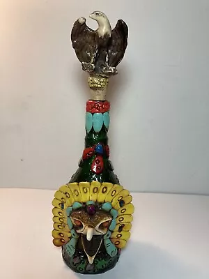 $39.99 • Buy Mayan Aztec Mexican Art Jewels Indigenous Decanter Bottle 14.5”