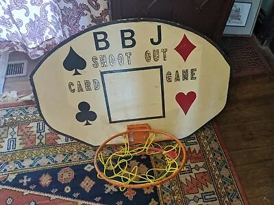 Carnival Vtg Basketball Hoop Board Rim Game Poker Shoot Out Card Game Fair Rare • $87.49