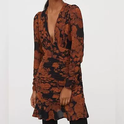 H&M Conscious Exclusive Patterned Chiffon Dress Size 2  • $89