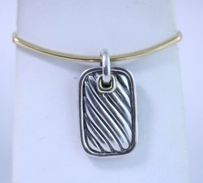 $275 • Buy David Yurman Sterling Silver & 14k Yellow Gold Dog Tag Pendant 