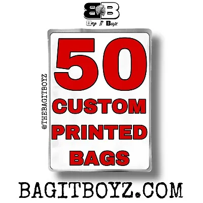 50 CUSTOM Mylar Bags 3x4in 3.5 Resealable Smell Proof Personalize Zip Pouches • $24.99