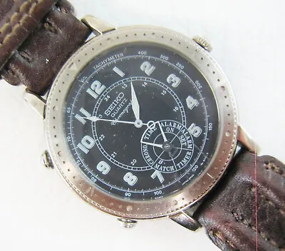 Vintage Mens Seiko Tachymeter Chronograph Wristwatch 8M25-8000 • $112.49