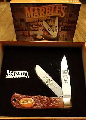 New In Original Box MARBLES LARGE TRAPPER Knife USA Made 100th ANNIVERSARY! • $49.99