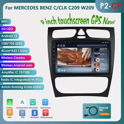 For Mercedes Benz Class W203 W209 Android 13 Radio Car Stereo WIFI GPS CarPlay • $134.10