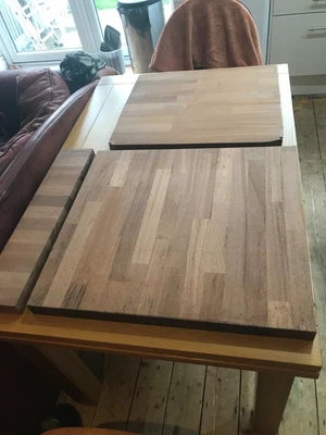 £45 • Buy Solid Sapele Kitchen Worktop Off Cuts X Three Pieces 40mm Thick