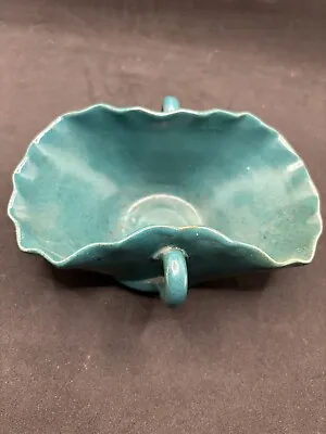 Georgia W.J. Gordy  Art Pottery Ruffled Green Candy Dish • $72