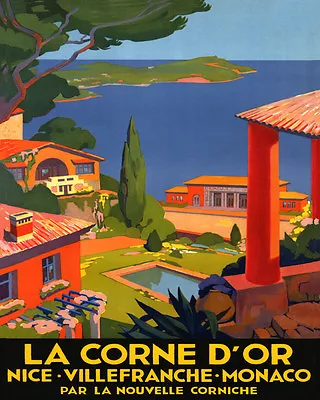 France La Corne D'Or Nice Villefranche Travel 16X20 Vintage Poster Repro FREE SH • $22.15