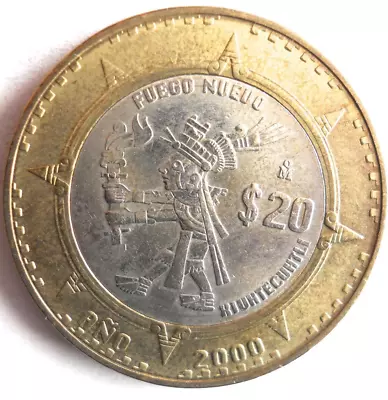 2000 MEXICO 20 PESOS - NEW FIRE - AU/UNC - Excellent Vintage Coin - Lot #M26 • $4.25