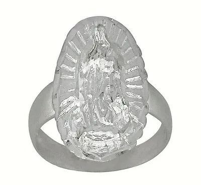 Sterling Silver Virgin Mary Ring Our Lady Of Guadalupe Lucky Ring High Polished • $19.99