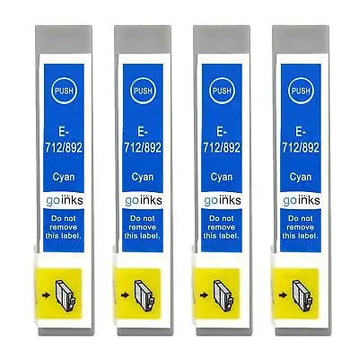 £10.75 • Buy 4 Cyan Ink Cartridges For Epson Stylus DX400 DX6050 S20 SX115 SX405 SX510W