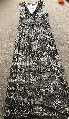 Ladies Animal Print Maxi Dress Size 10  • £4